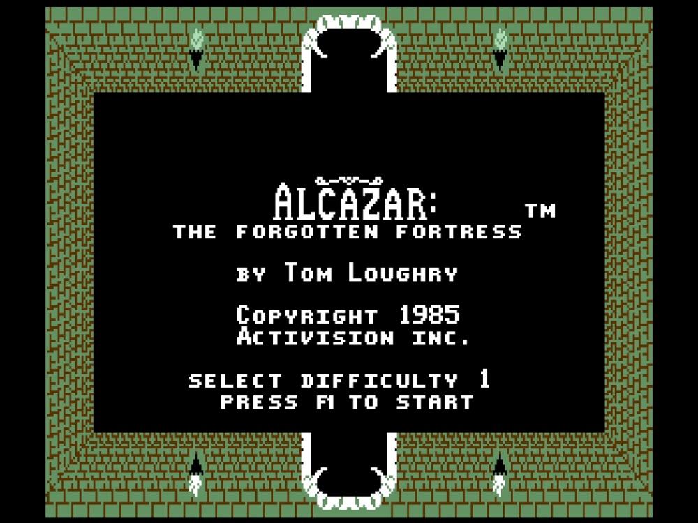Title Screen of Alcazar: The Forgotten Fortress for Commodore 64